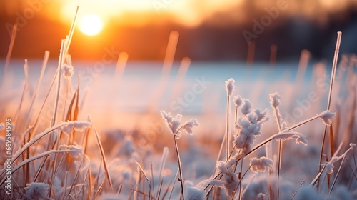 Winter frozen landscape close up © toomi123