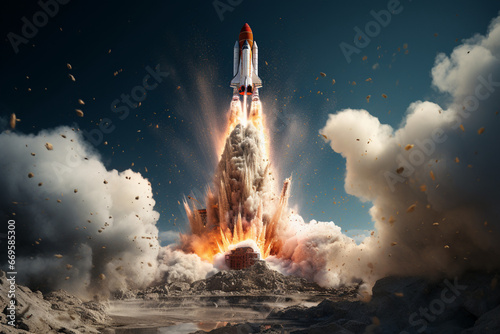 space rocket in space