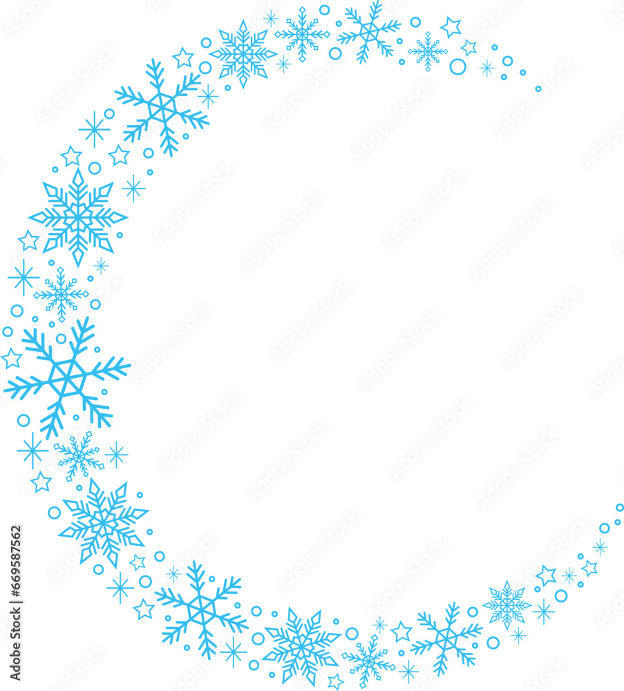 Fototapeta premium blue christmas snowflakes frame vector illustration