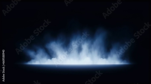 Illuminated stage with scenic lights and smoke Blue