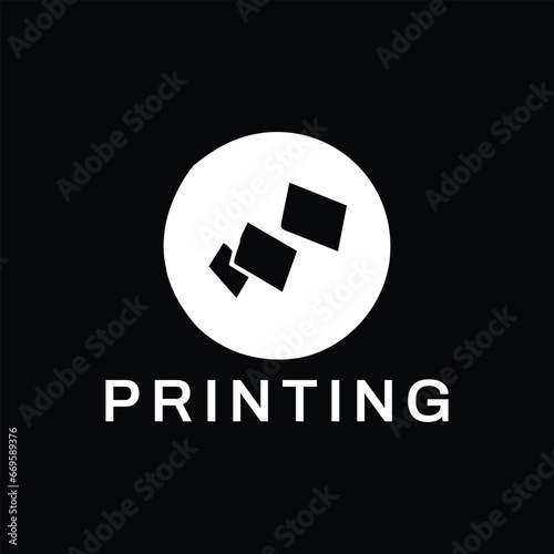 printing press logo design vector