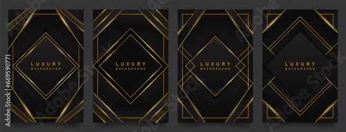 luxury modern abstract gold in black vector design illustration background with gold line. for banner, poster, social media, promotion