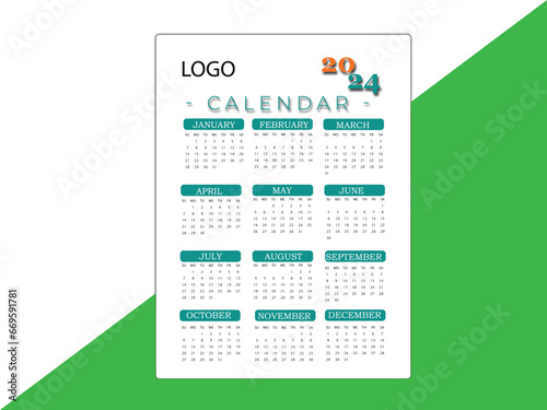 2024 calendar design in illustration 