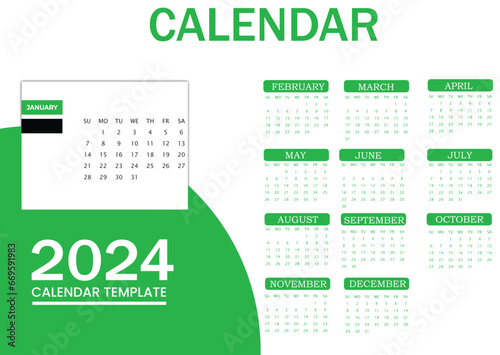 2024 calendar design in illustration 