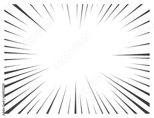 Pop art black and white comic book cartoon. Vector  illustration.  Comic book action lines.