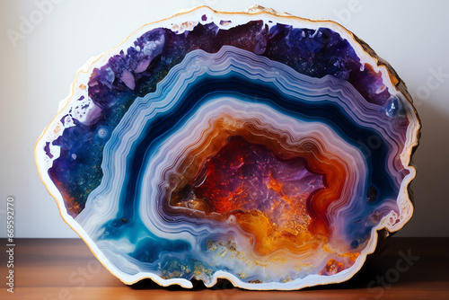 Obraz na płótnie crystal geode colorful rainbow layers