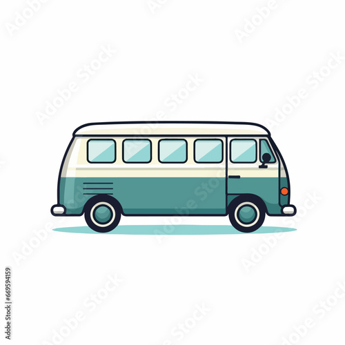 Minivan in cartoon, doodle style. 2d vector illustration in logo, icon style. AI Generative