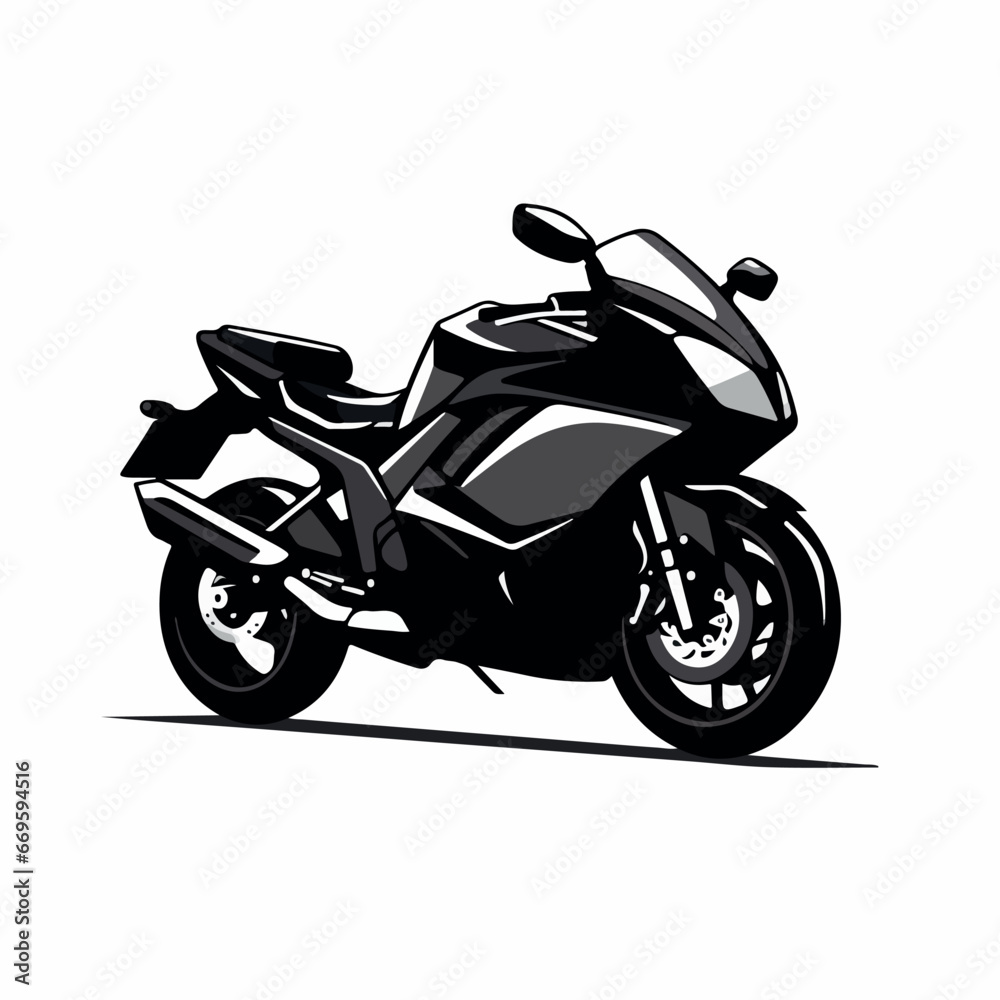 Obraz premium Motorcycle in cartoon, doodle style. 2d vector illustration in logo, icon style. AI Generative