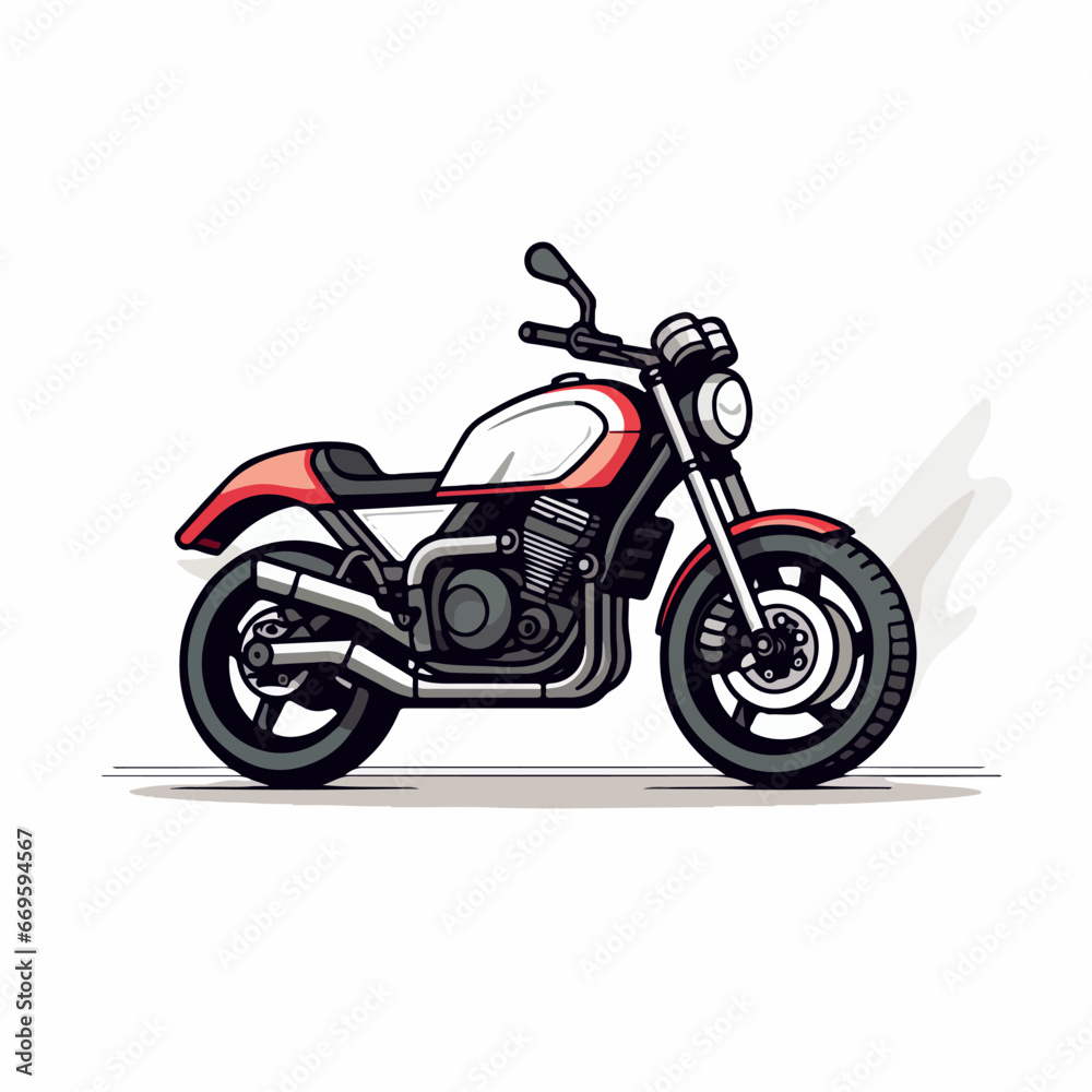 Motorcycle in cartoon, doodle style. 2d vector illustration in logo, icon style. AI Generative