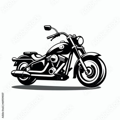 Motorcycle in cartoon  doodle style. 2d vector illustration in logo  icon style. AI Generative