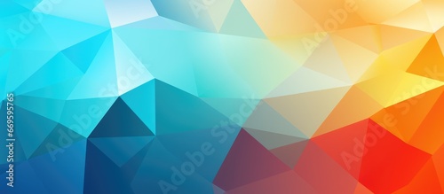 Bright website with origami style geometric pattern and gradient background