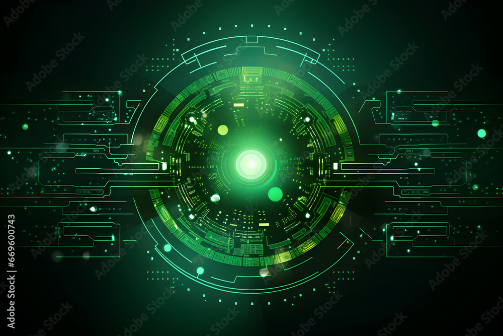 Fototapeta premium green background pictures Quantum computing concept, artificial intelligence, deep learning, new futuristic technology for business or science presentation, Vector background.