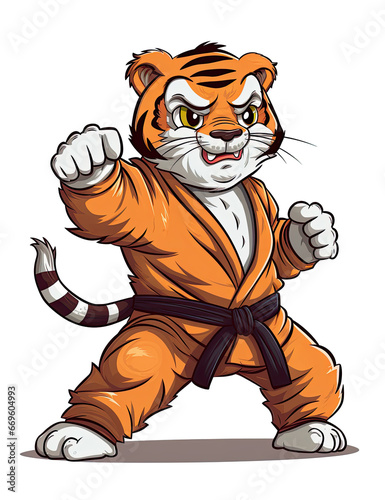 cartoon tiger fightning photo