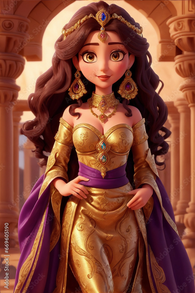 beautiful ancient magical princess portrait, generative ai