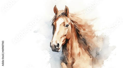 portrait of a horse in aquarelle style