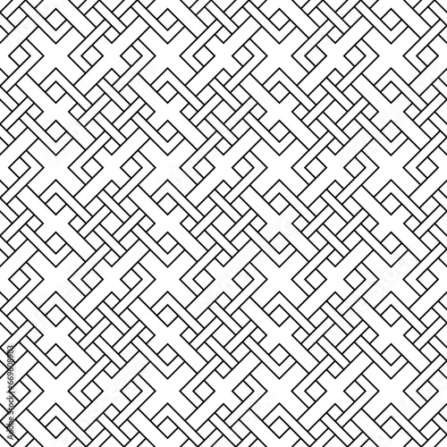 Vector seamless pattern. Modern stylish texture. Monochrome, linear abstract background.