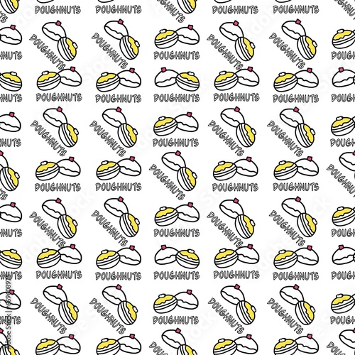Seamless pattern with doughnuts for packaging and backgrounds