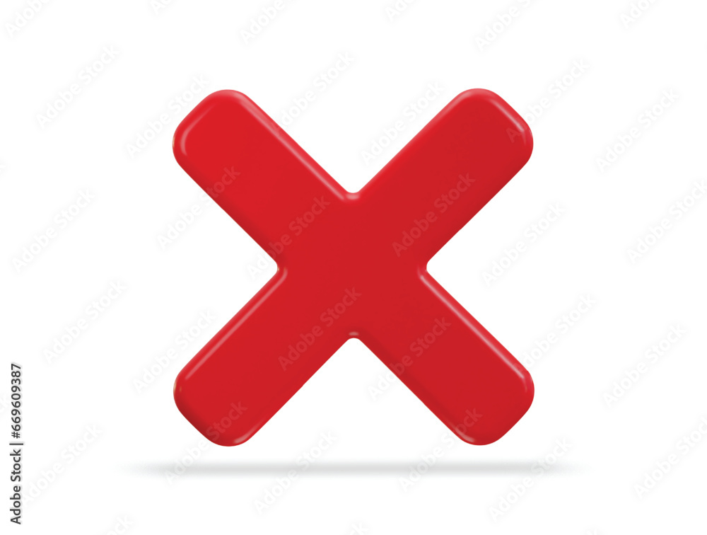 Fototapeta premium cross icon rejection symbol icon vector illustration