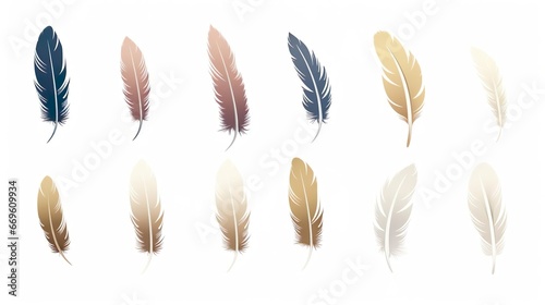 Set of bird feathers