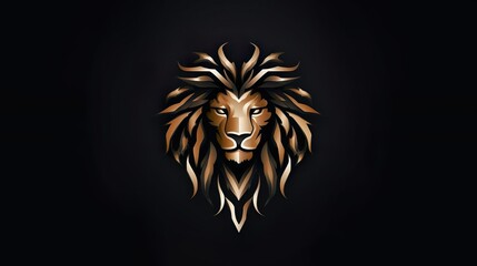 lion logo classic club elegant emblem gold golden head