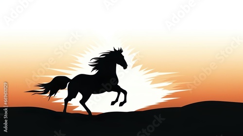 silhouette horse running
