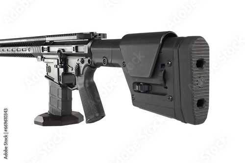 Wallpaper Mural AR10 carbine, modern automatic black rifle isolated on white background. Weapons for police, special forces and the army. Torontodigital.ca