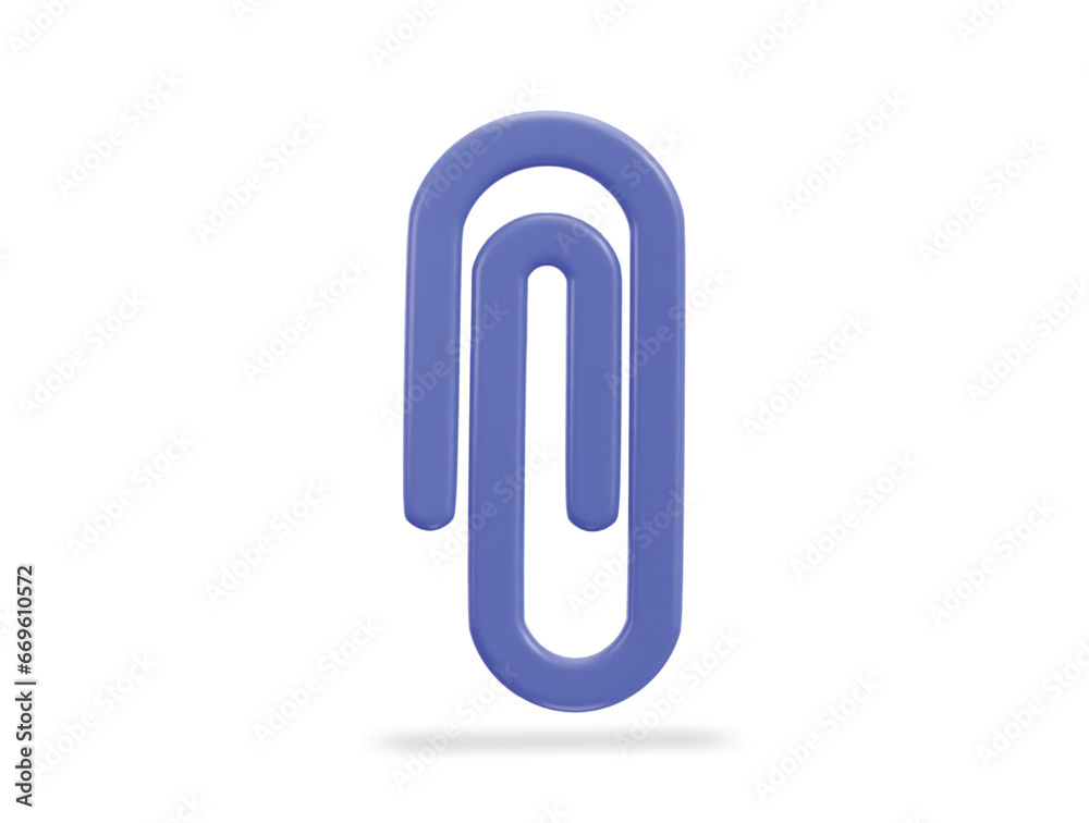 paper clip icon 3d rendering