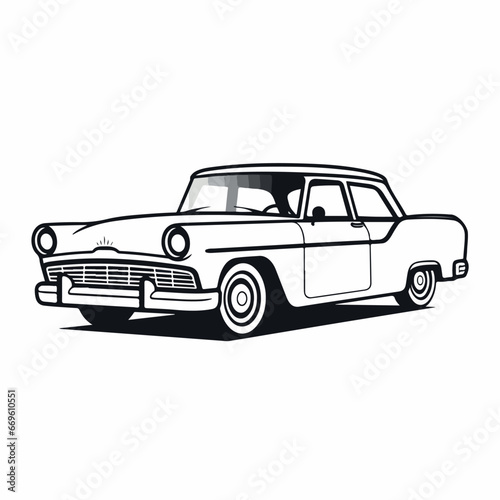 Sedan car in cartoon  doodle style. 2d vector illustration in logo  icon style. AI Generative