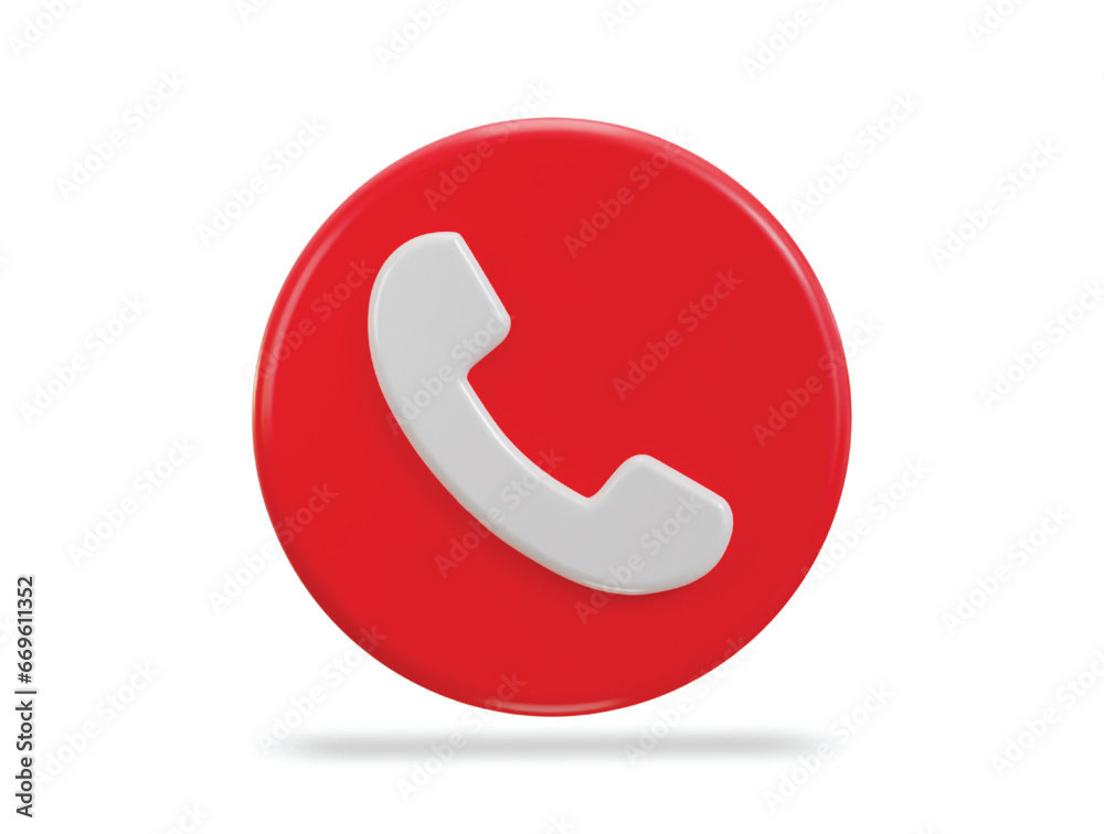 Realistic Phone Call Button icon 3d render Realistic Phone Call Button icon 3d render