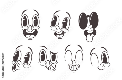Nostalgic Collection Of Black And White Retro Emojis, Evoking The Charm Of Classic Emoticons From The Early Digital Era