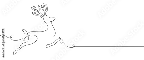 Deer line art style vector illustration