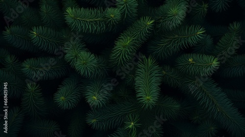 The texture of coniferous trees  spruce  fir or pine  background with patterns of needle trees.