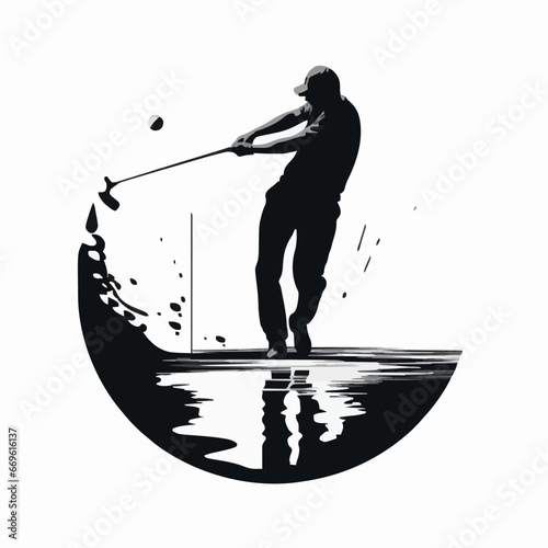 A solitary golf ball in mid swing precision in. Created using Generative AI Technology