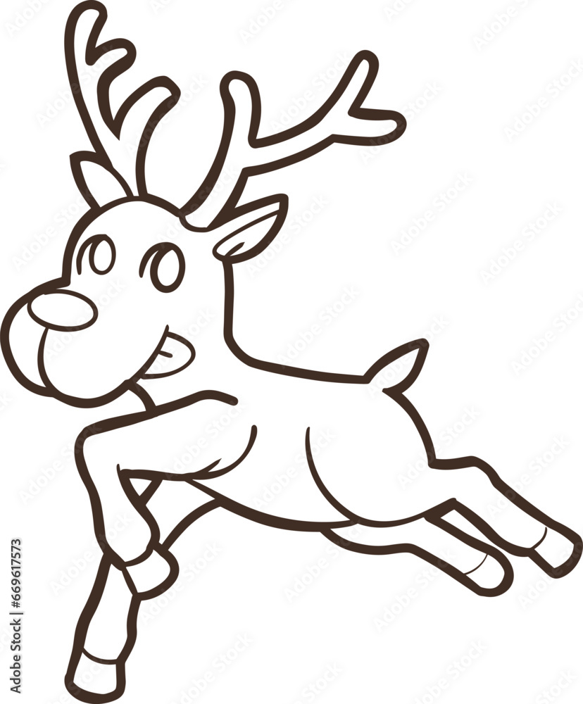 Dinosaur and reindeer merry christmas with gift Dinosaur and reindeer merry christmas with gift