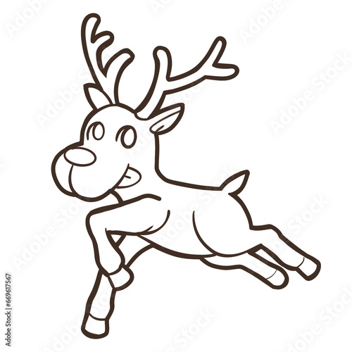 happy cute  reindeer christmas jumping action