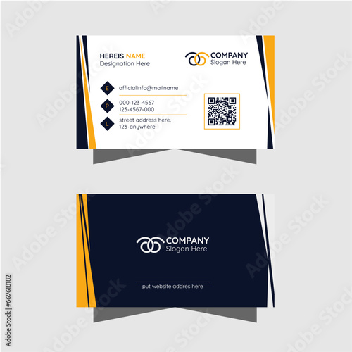 Simple business card design.Professional business card layout. Corporate visiting card vector. Modern white and dark background calling card.	