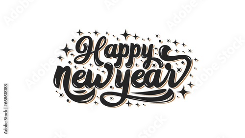 Happy New Year Handwritten Animated Text. Great for ceremonies, greetings, celebrations, banners and Flyer. Happy New Year 2024 Animation.
