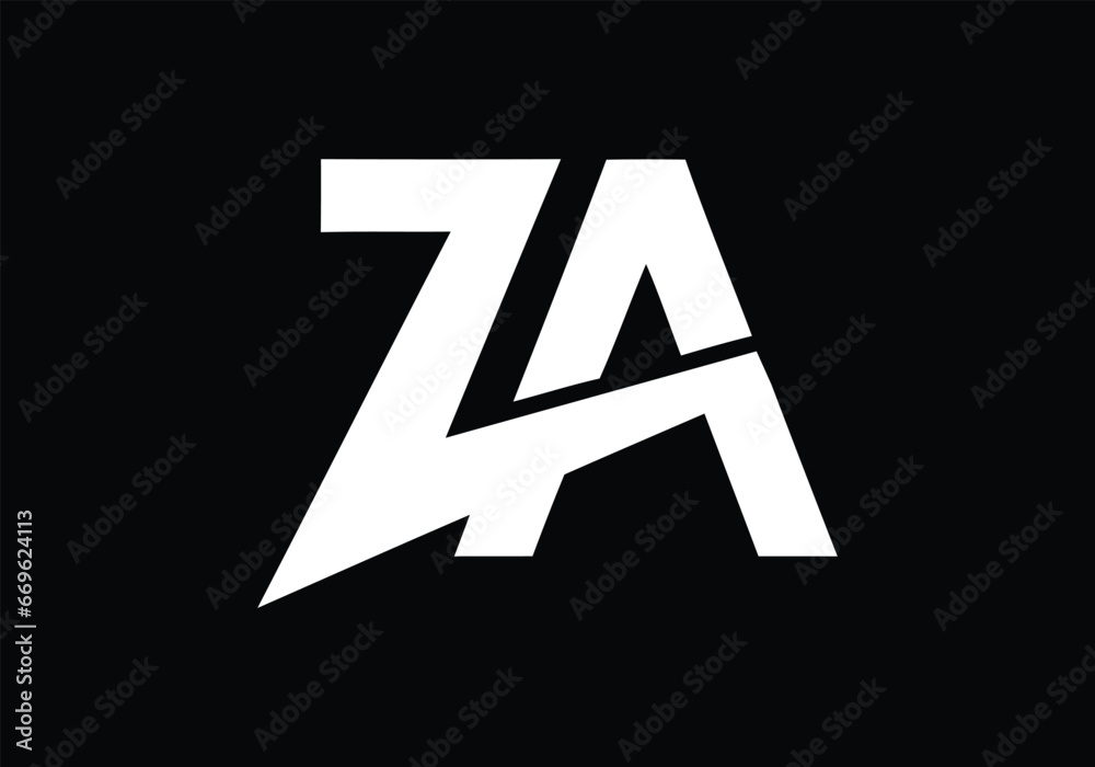 Initial monogram letter ZA logo Design vector Template. ZA Letter Logo Design. Initial monogram letter ZA logo Design vector Template. ZA Letter Logo Design.