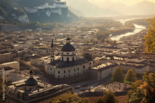 The name of an Austrian city in the state of Salzburg. Generative AI photo