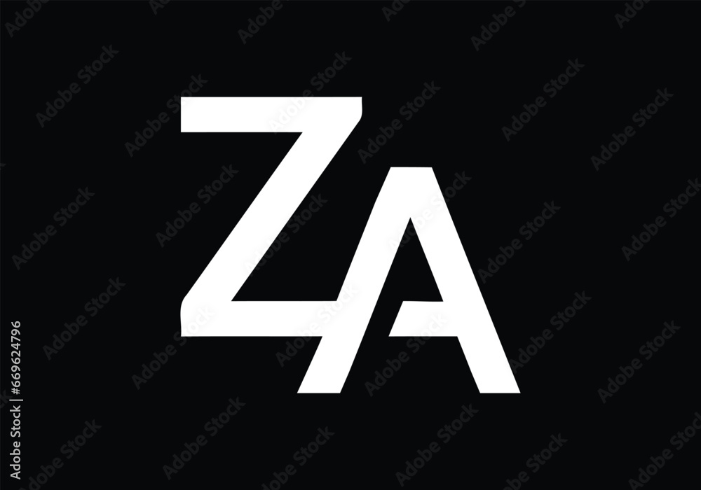 Initial monogram letter ZA logo Design vector Template. ZA Letter Logo Design. Initial monogram letter ZA logo Design vector Template. ZA Letter Logo Design.