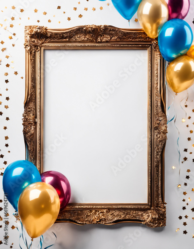 Birthday frame mockup background with copy space