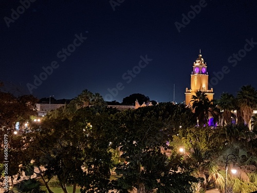 main square in the night