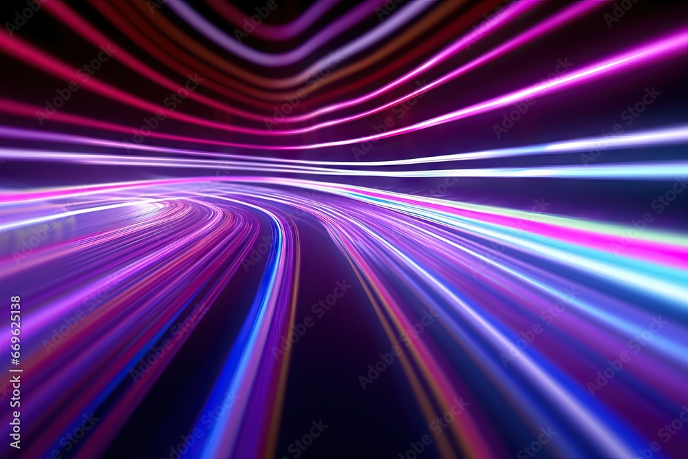 Neon spiral vortex in tech-inspired background