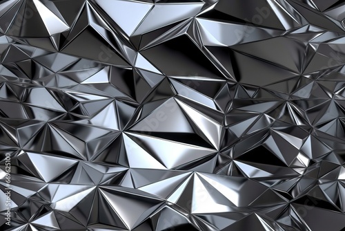 Geometric metallic patterns on tech background