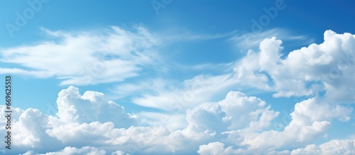 Beautiful natural arrangement of soft clouds in a blue sky