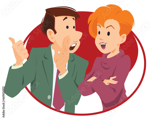 Gossip man. Illustration for internet and mobile website.