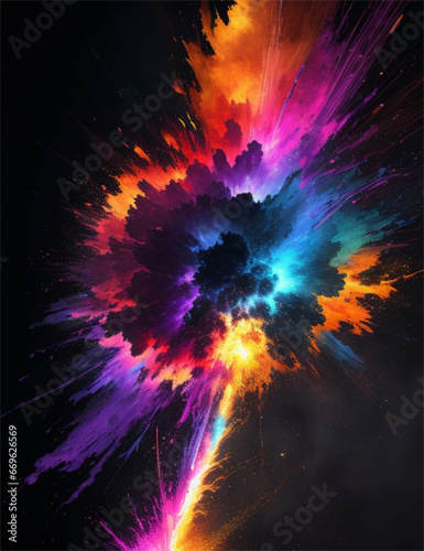 Chromatic Explosion: An Abstract Exploration of Vibrant Color Mix