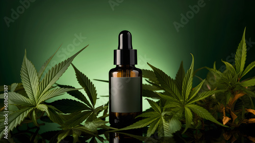 Front View Mockup of CBD Oil Cannabis-Infused Care Product - AI generated