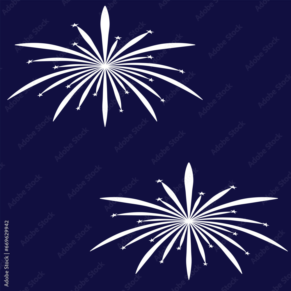 Fototapeta premium Shooting stars icons. Vector falling star silhouettes or comets isolated on bule background.