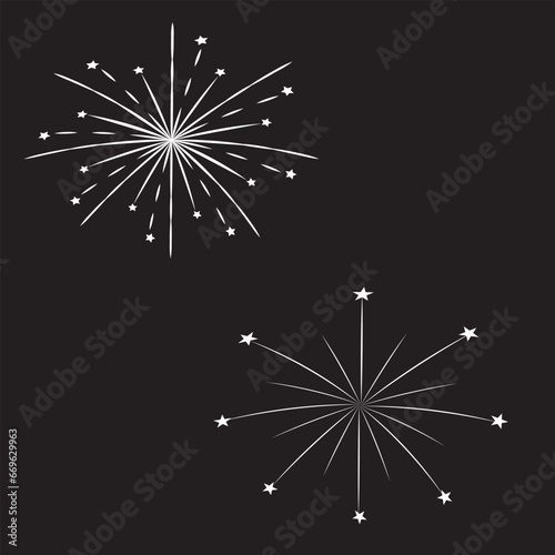  Shooting stars icons. Vector falling star silhouettes or comets isolated on black background.